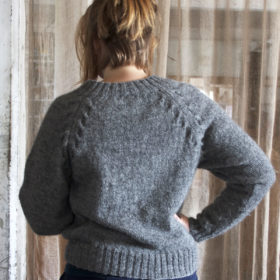 Cardigan med raglanärm från 60-talet Klassikt 2-tr Grå