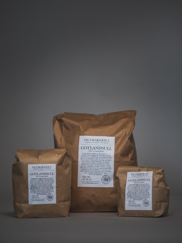 Filtmakeriets Gotlandsull 100 % svensk fårull 1 kg / 3 hg / 1 hg