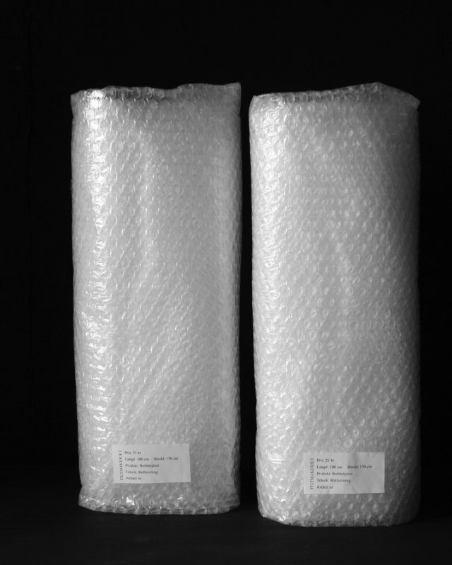 Bubbelplast för rulltovning. Filtmakeriet