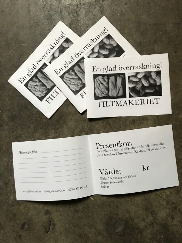 Presentkort hos Filtmakeriet